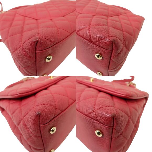 💎✨BEAUTIFUL✨💎Authentic CHANEL Quilted CC Coco Handle 2-way Caviar Leather Pink - Picture 8 of 8